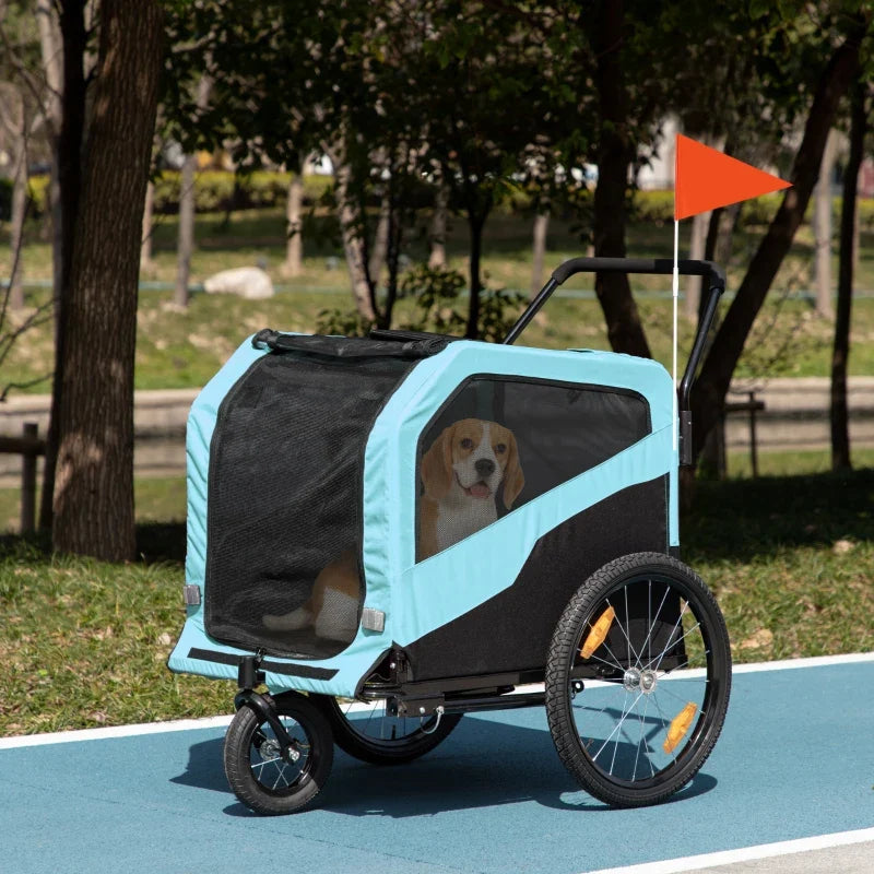2-in-1 Dog Bike Trailer Pet Stroller Carrier for Large Dogs