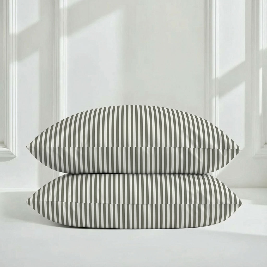 Australian Sateen Bedding Bundle in Stripe and Solid