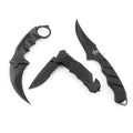 Snake Eye Tactical Triple Set Fixed Blade Mini Huntsman Folding Knife Outdoors Hunting Camping Fishing Self Defense (Black)