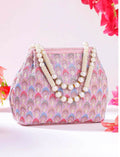 Traditional green synthetic potli handbag for wedding ethnic wear