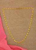 Minimalist golden brass neck-chain for women, showcasing a polished finish for an elegant look.