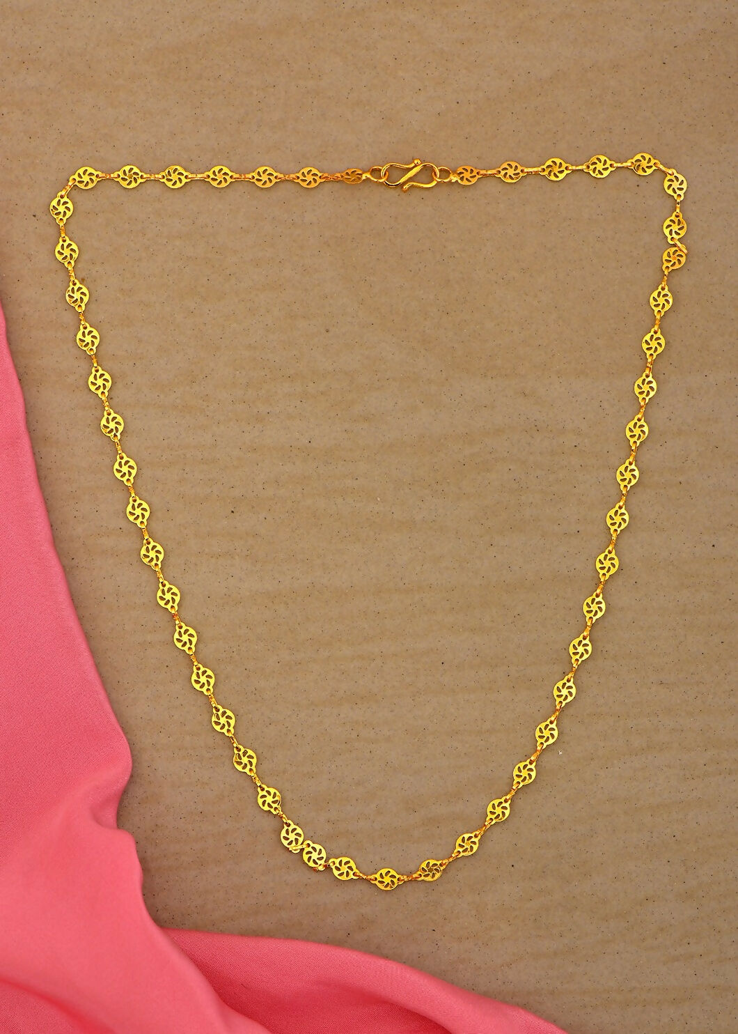 Minimalist golden brass neck-chain for women, showcasing a polished finish for an elegant look.