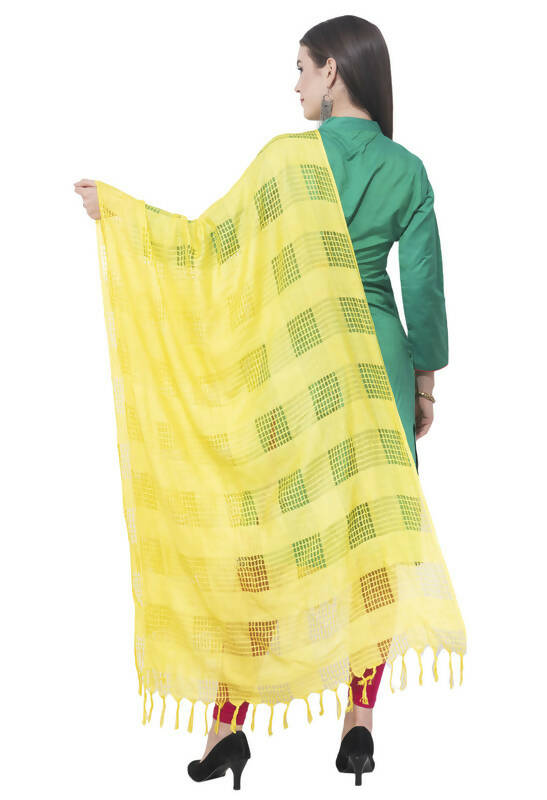 Lemon Yellow Window Cotton Dupatta