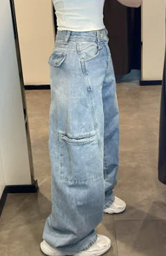 Women's Light Wash High-Waist Wide-Leg Denim Jeans - Image 5