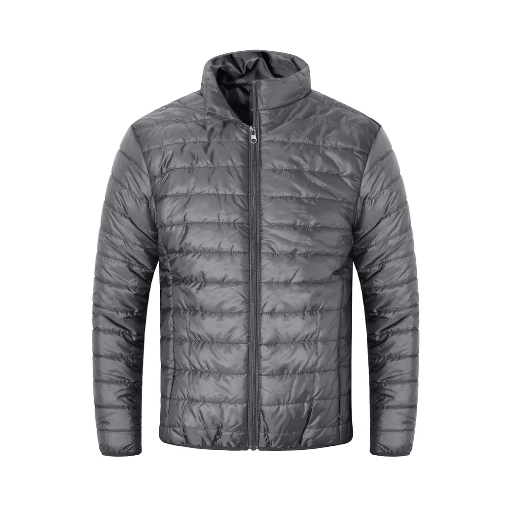 Gleemyth Mens Packable Puffer Jacket Lightweight Winter Jacket Water Resistant Winter Coat Grey XXL