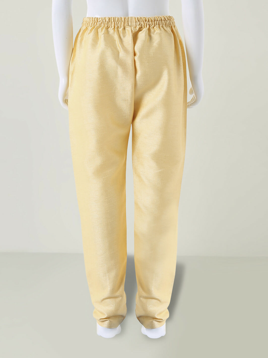 Boys Golden Kurta Pyjama Set with Nehru Jacket