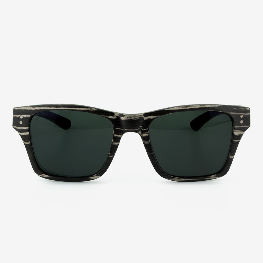 Jackson unisex wood and carbon fiber sunglasses in a minimalist cat-eye frame.