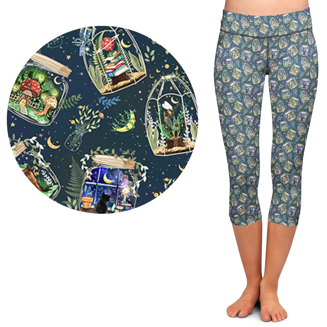 Tiny Worlds Whimsical Leggings - Abstract Print with Pockets