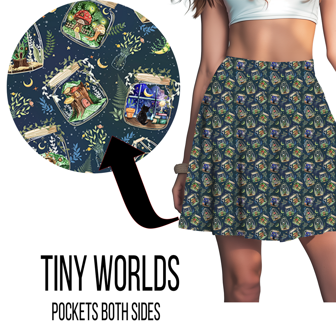 Tiny Worlds Whimsical Leggings - Abstract Print with Pockets