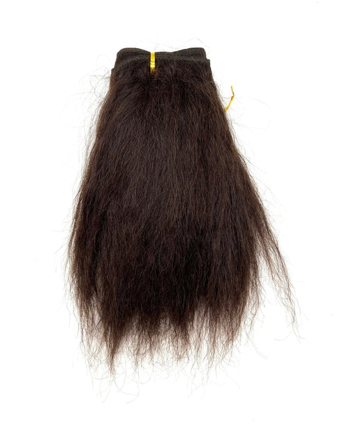 12" Platinum Yaky Human Hair Weave - Dark Brown