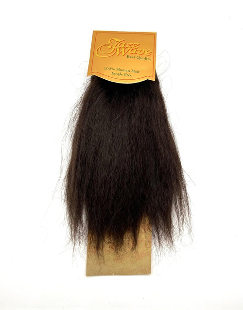 12-inch Dark Brown Platinum Yaky human hair weave, tangle-free and smooth.