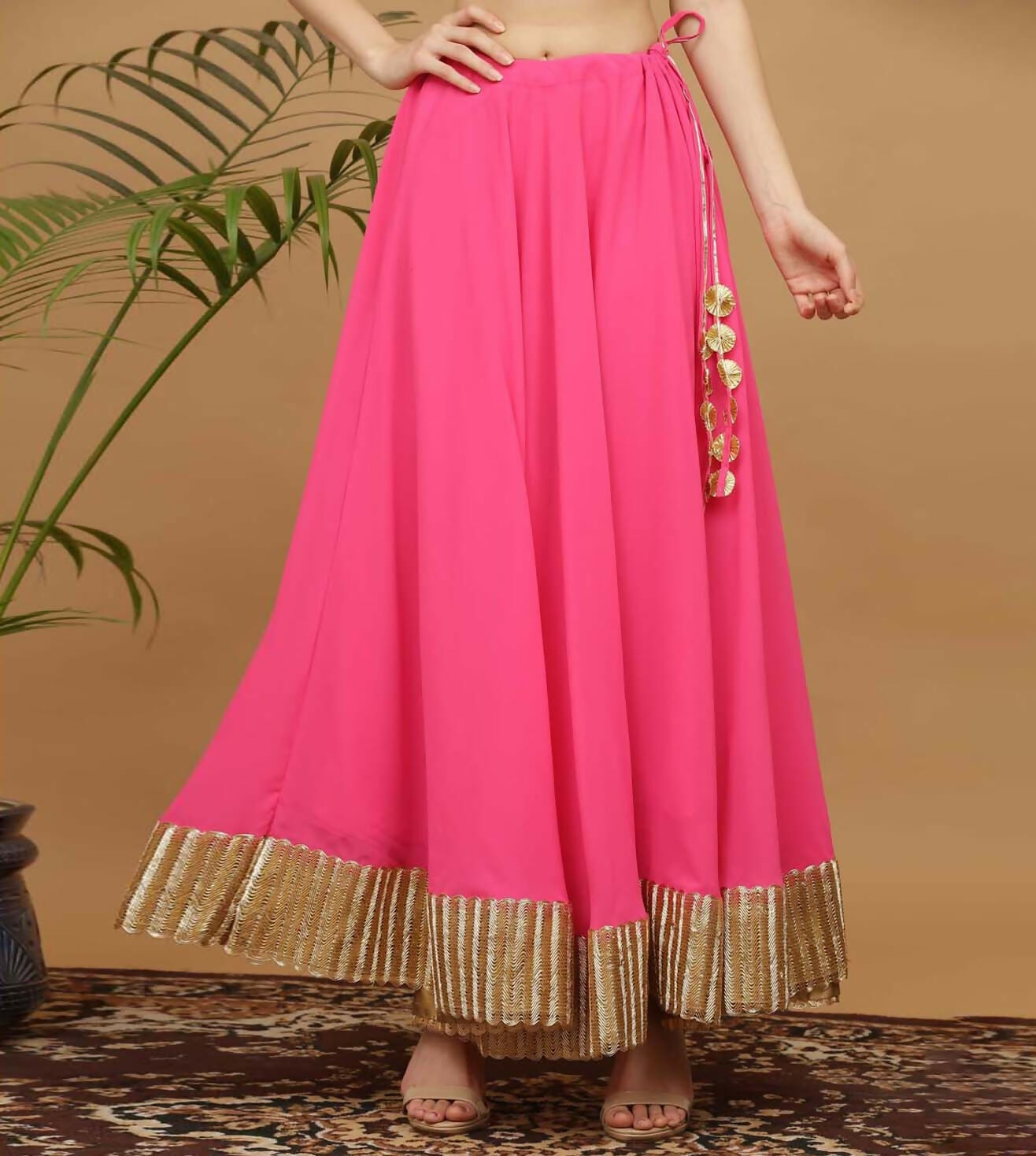 Pink Georgette Lehenga Set Flowy Ethnic Outfit