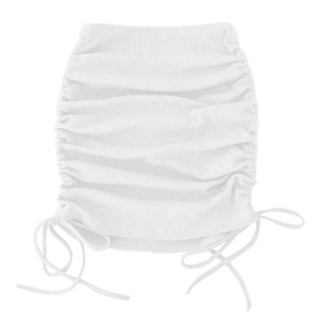 Women's Stretchy Ruched Mini Skirt with Adjustable Drawstrings - Image 9