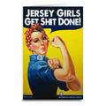 Jersey Girls Get Stuff Done greeting card on a white background with a matching envelope.