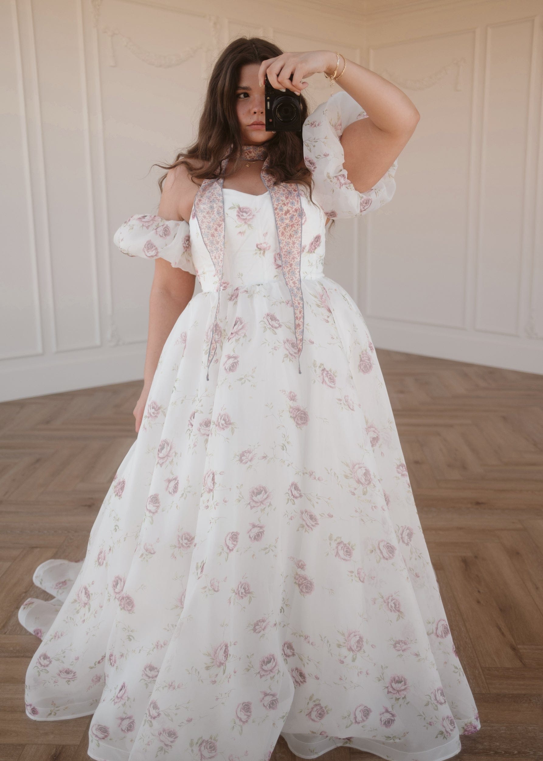 White Off the Shoulder Puff Sleeve Maxi Dress for Garden Parties