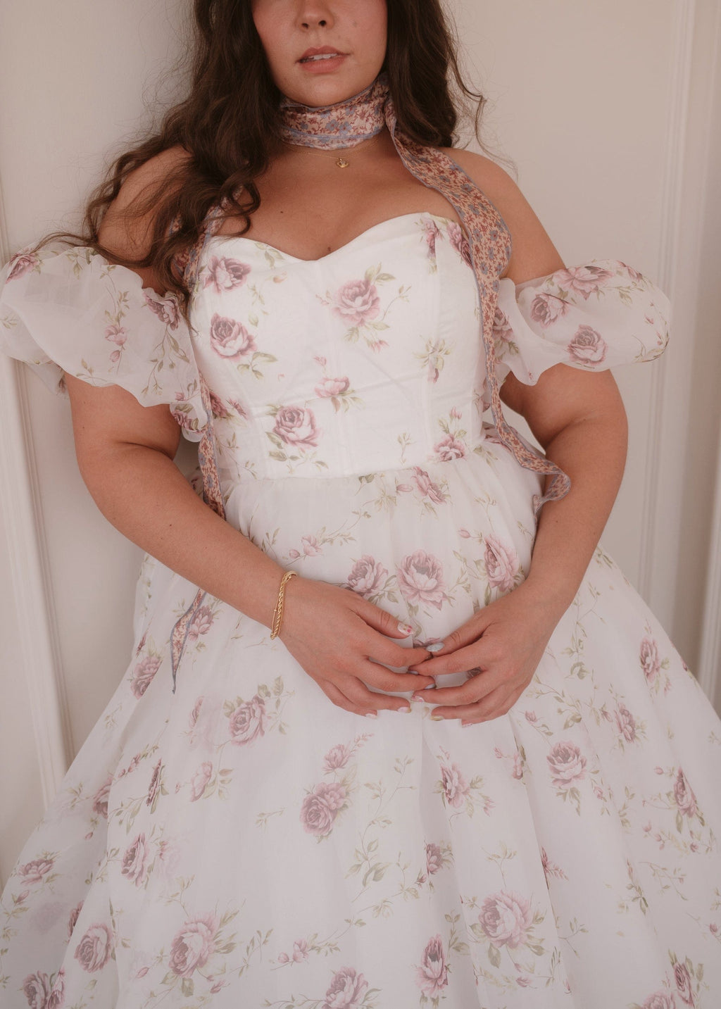 White Off the Shoulder Puff Sleeve Maxi Dress for Garden Parties