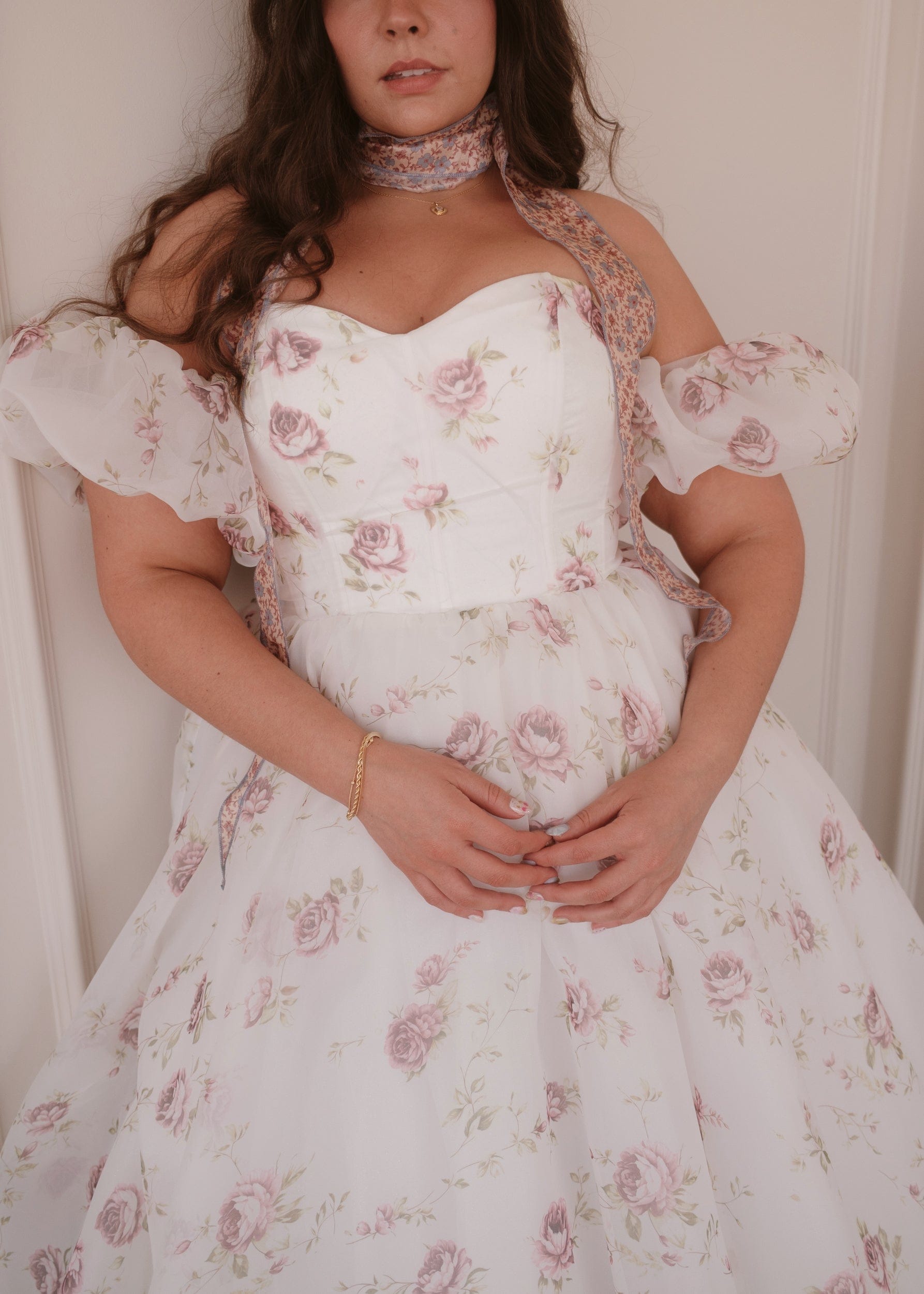 White Off the Shoulder Puff Sleeve Maxi Dress for Garden Parties