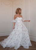 White Off the Shoulder Puff Sleeve Maxi Dress for Garden Parties