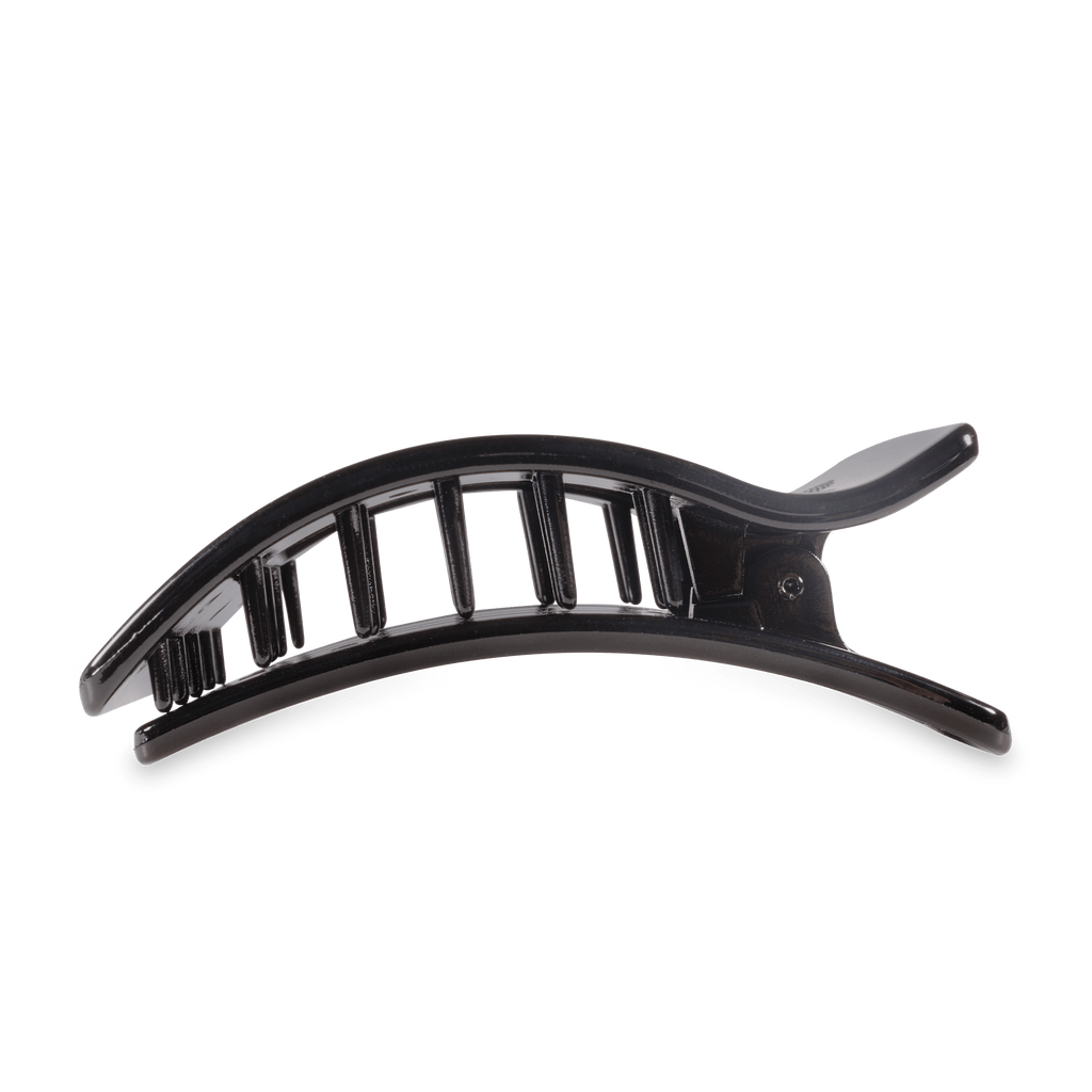 Jet Black Large Flat Rectangle Hair Clip for Elegant Styling