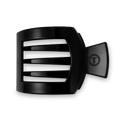 Large flat square hair clip in jet black color