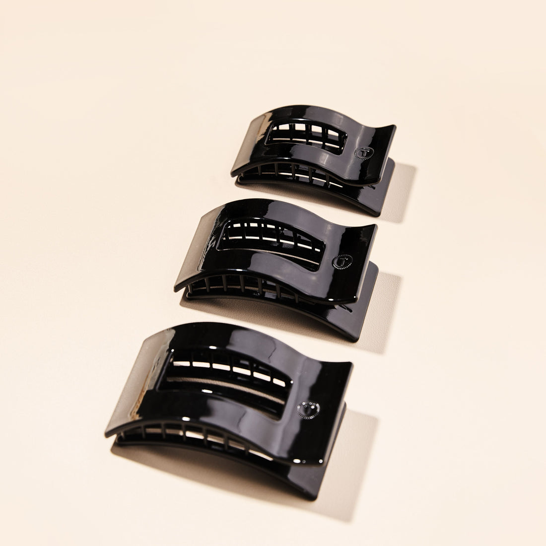 Medium Flat Rectangle Hair Clip in Jet Black - Comfortable Styling