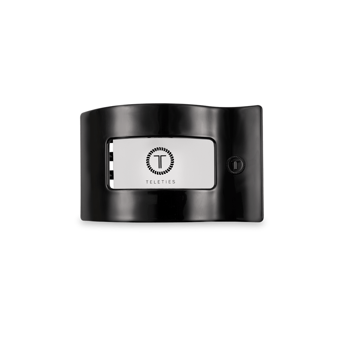 Jet Black Small Flat Rectangle Hair Clip