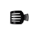 Small square hair clip in black against a clean backdrop