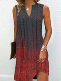 Women's A-Line Sleeveless Casual Dress with V-Neckline