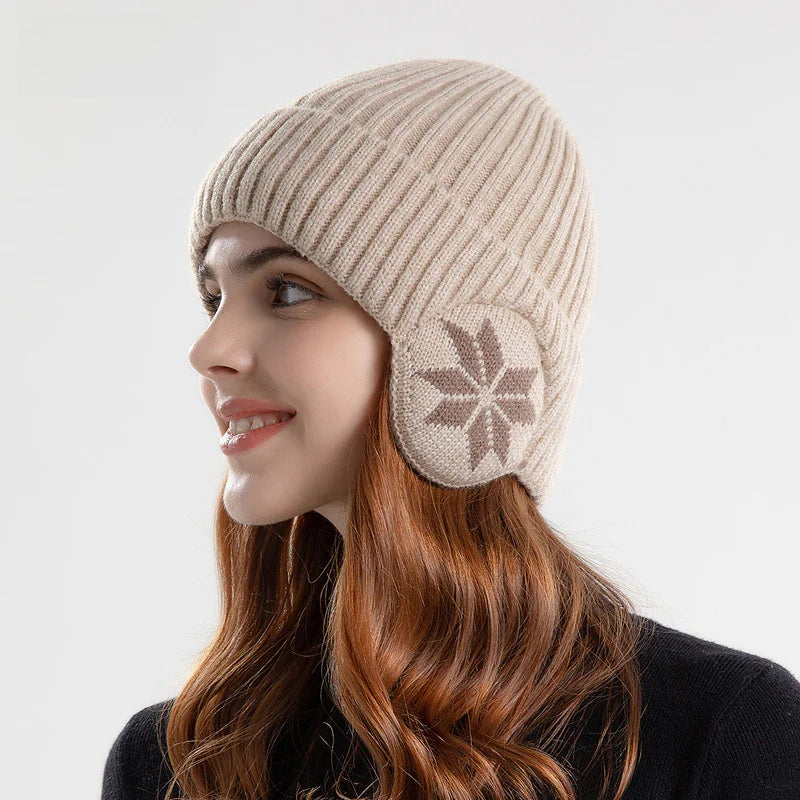 Winter Knit Beanie with Ear Protection for Men and Women