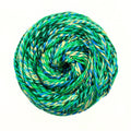 Vibrant collection of Journey Recycled Silk Yarn in green, blue, yellow, pink, orange, and purple