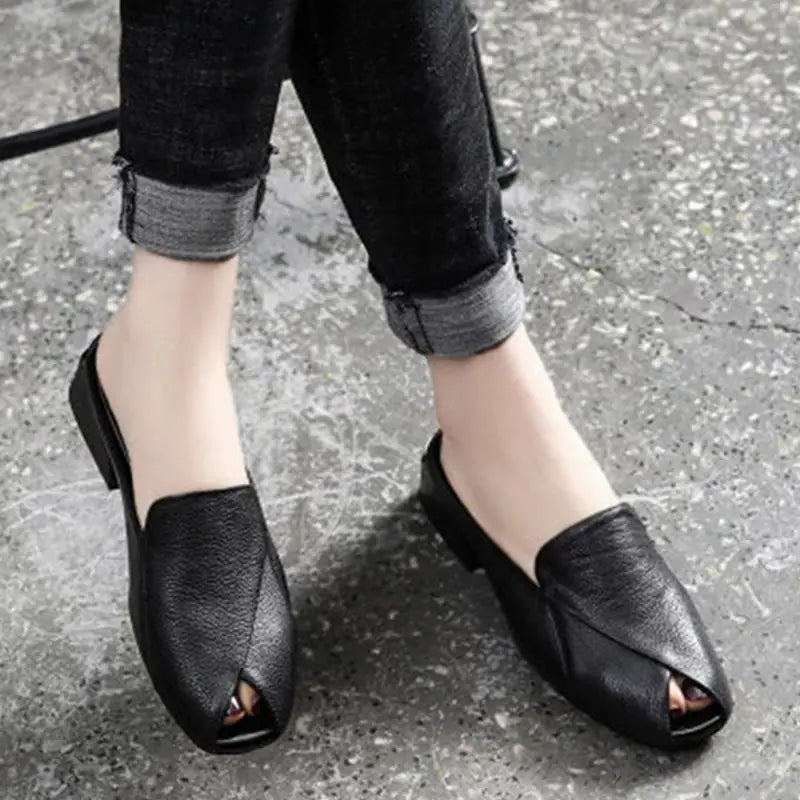 Women's Fish Mouth Low Heel Sandals Comfortable Summer Mules - Image 33