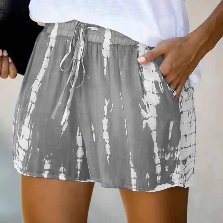 Women Summer Tie-Dye Striped High-Waist Loose Shorts - Image 23