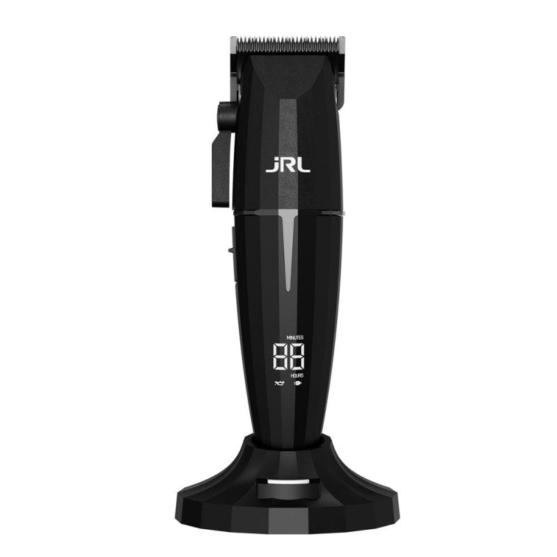 JRL ONYX Professional Clipper in matte and gloss black finish for barber use