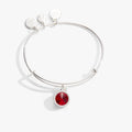 July birthstone charm bangle featuring a red Light Siam crystal