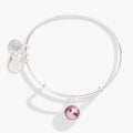 Light Amethyst June birthstone charm bangle in a minimalist expandable design