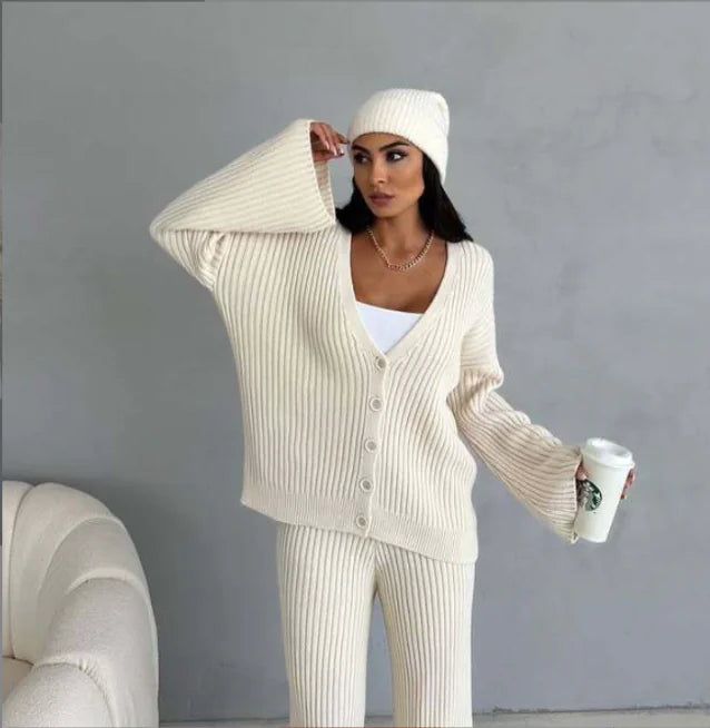 Women's Woolen Two-Piece Casual Set