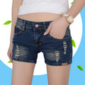 Ripped Denim Shorts with Stretch Fit