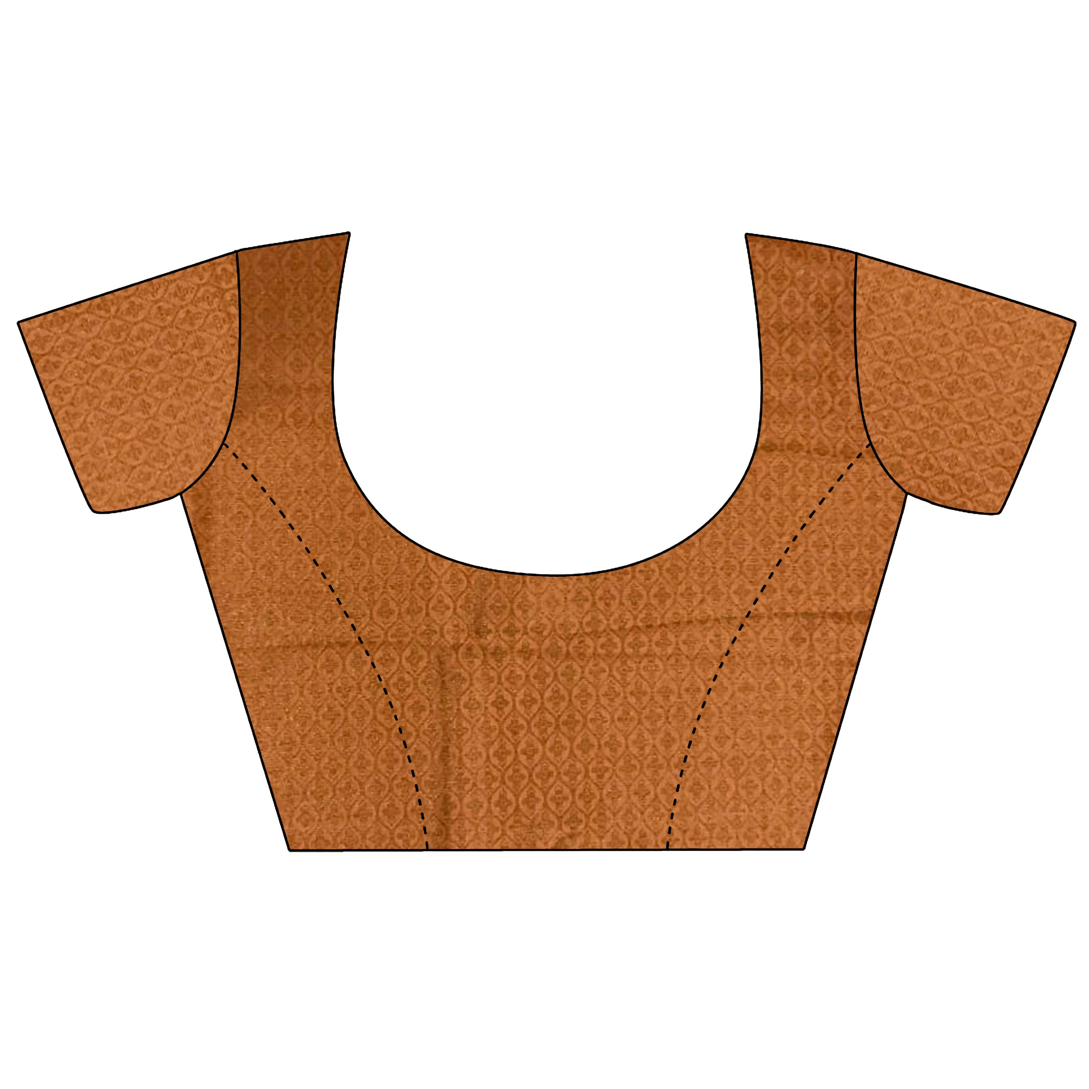 Orange Banarasi Soft Lichi Silk Saree with Woven Checks