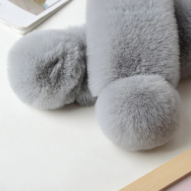 Women Plush Faux Rabbit Fur Winter Scarf Soft Warm Neck Wrap - Image 7