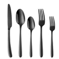 Flatware Set Luxurious Stainless Steel Tableware Dinner Knife Dinner Fork Dessert Fork Dinner Spoon Tea Spoon Cutlery by Buy THINGS! (Black 5 pieces)