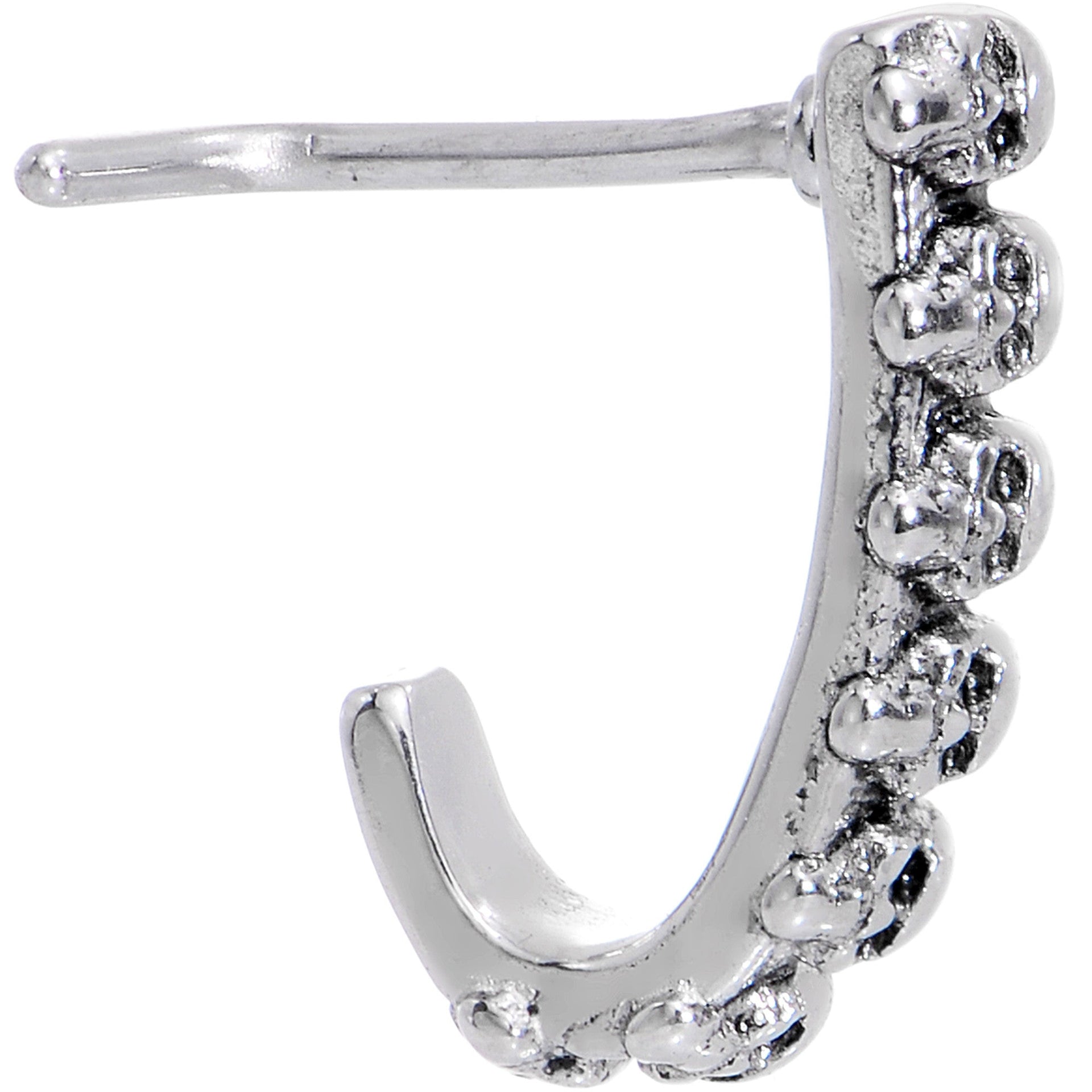 20G Halloween Scary Skulls Faux Hoop L Shaped Nose Ring