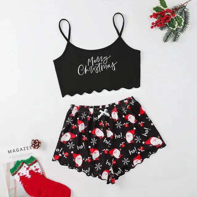 Women's Christmas Strapless Pajama Set