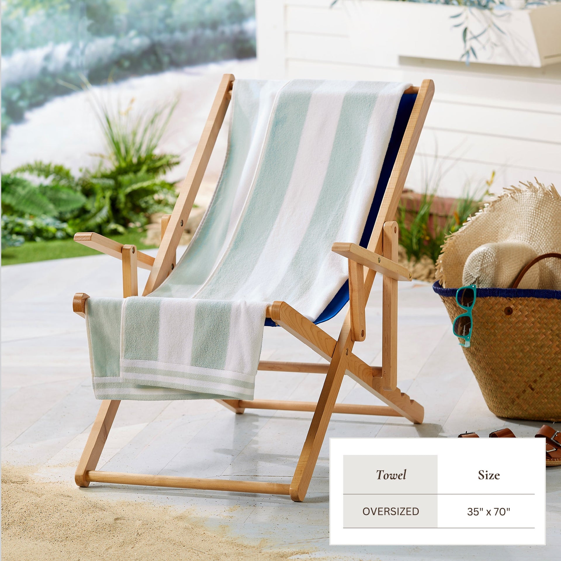 Striped Cabana Beach Towel 100% Cotton Ultra-Soft Pool Towel