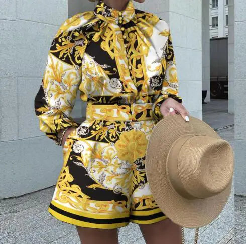 BIBA Set FD437: Women's Fall/Winter Floral Outfit
