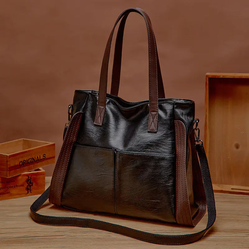 Large Capacity Soft Leather Tote Bag for Women