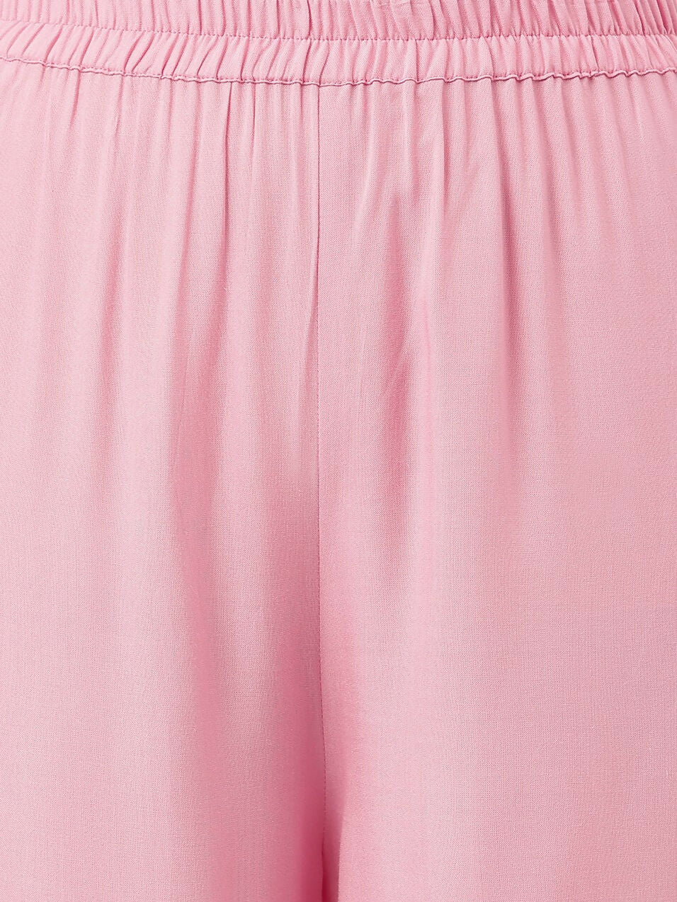 Pink Rayon Straight Kurta and Bottom Set with Embroidery Work