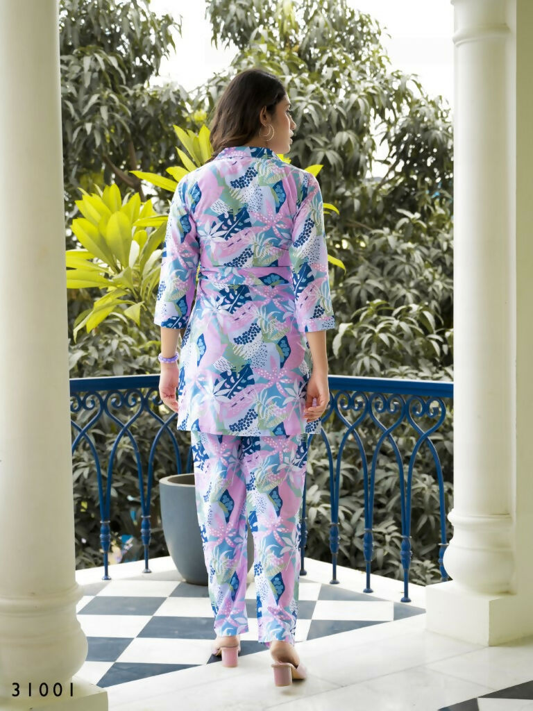 Multi Muslin Cotton Co-ord Set for Women - Manya Digital Print