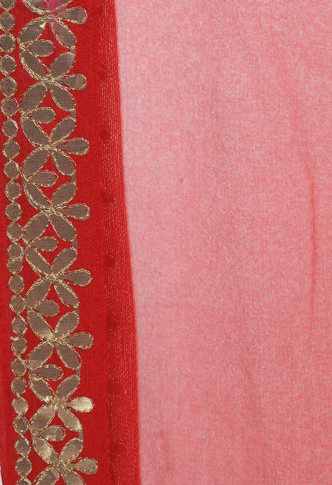 Red Organza Gotta Patti Dupatta for Festive Occasions