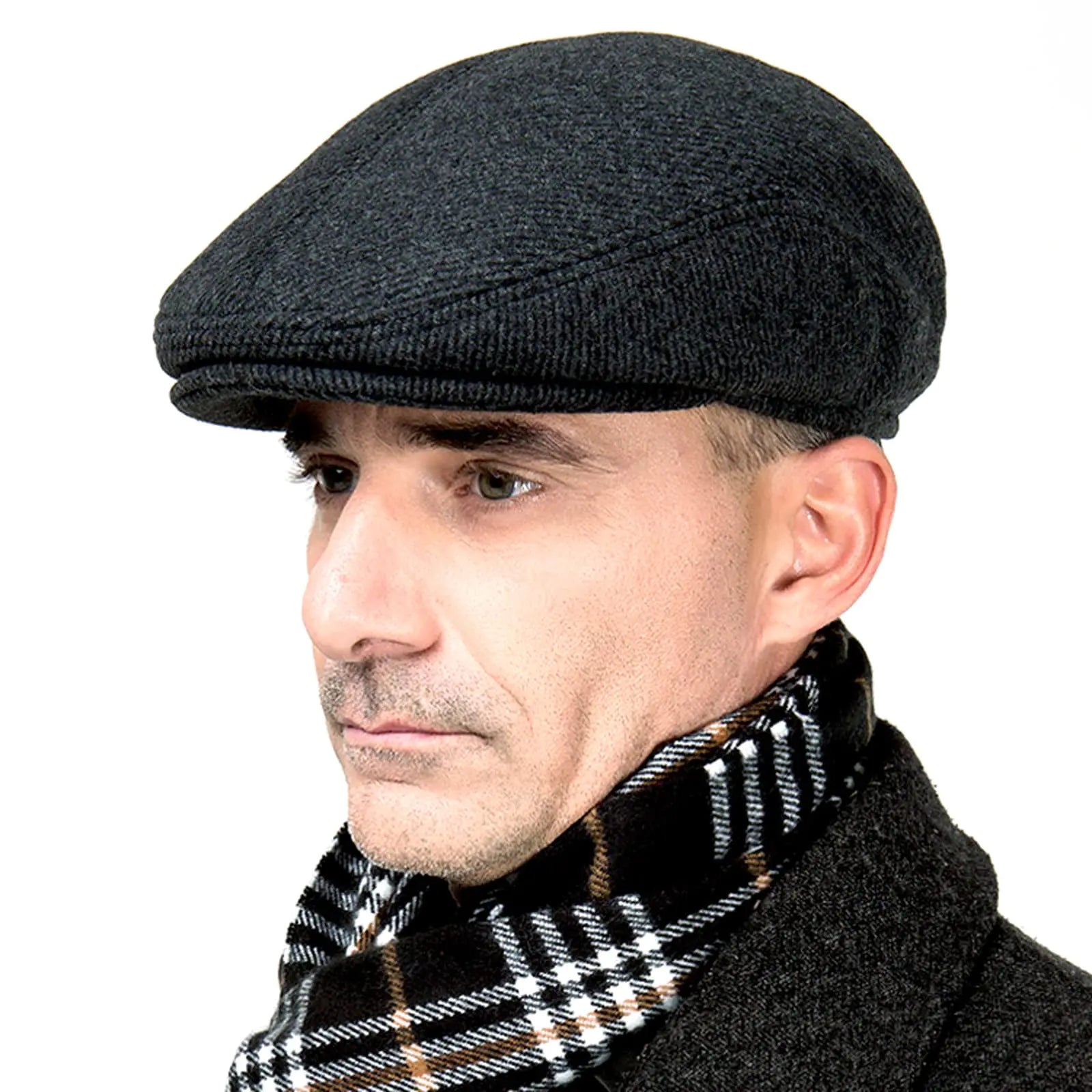 Winter for Men Outdoor Hat Beret Flat Newsboy Gatsby Hats Adjustable Warm Sport Golf Flat Cap Hats Dad Caps Earflaps Thickened 56-58CM（Winter-M）