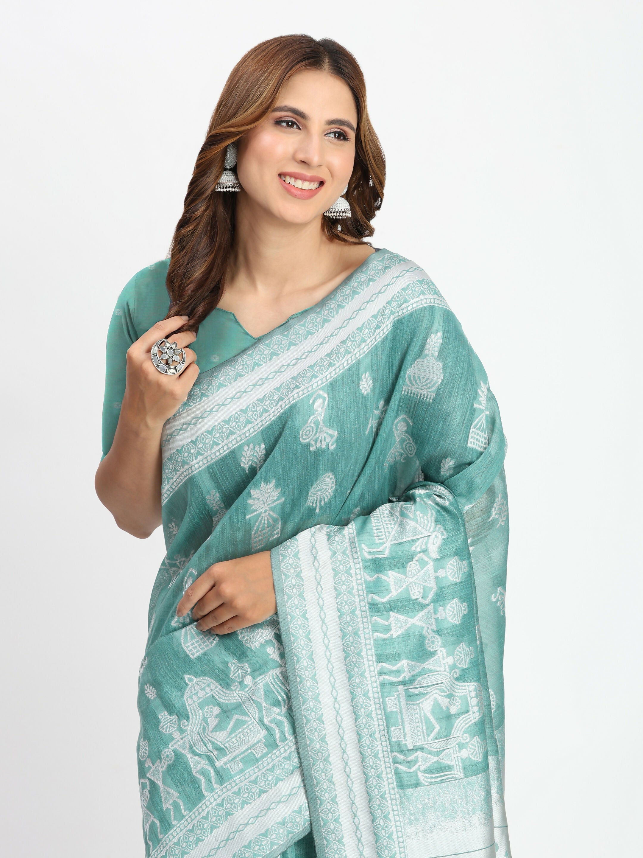 Mustard Linen Cotton Saree with Matching Blouse